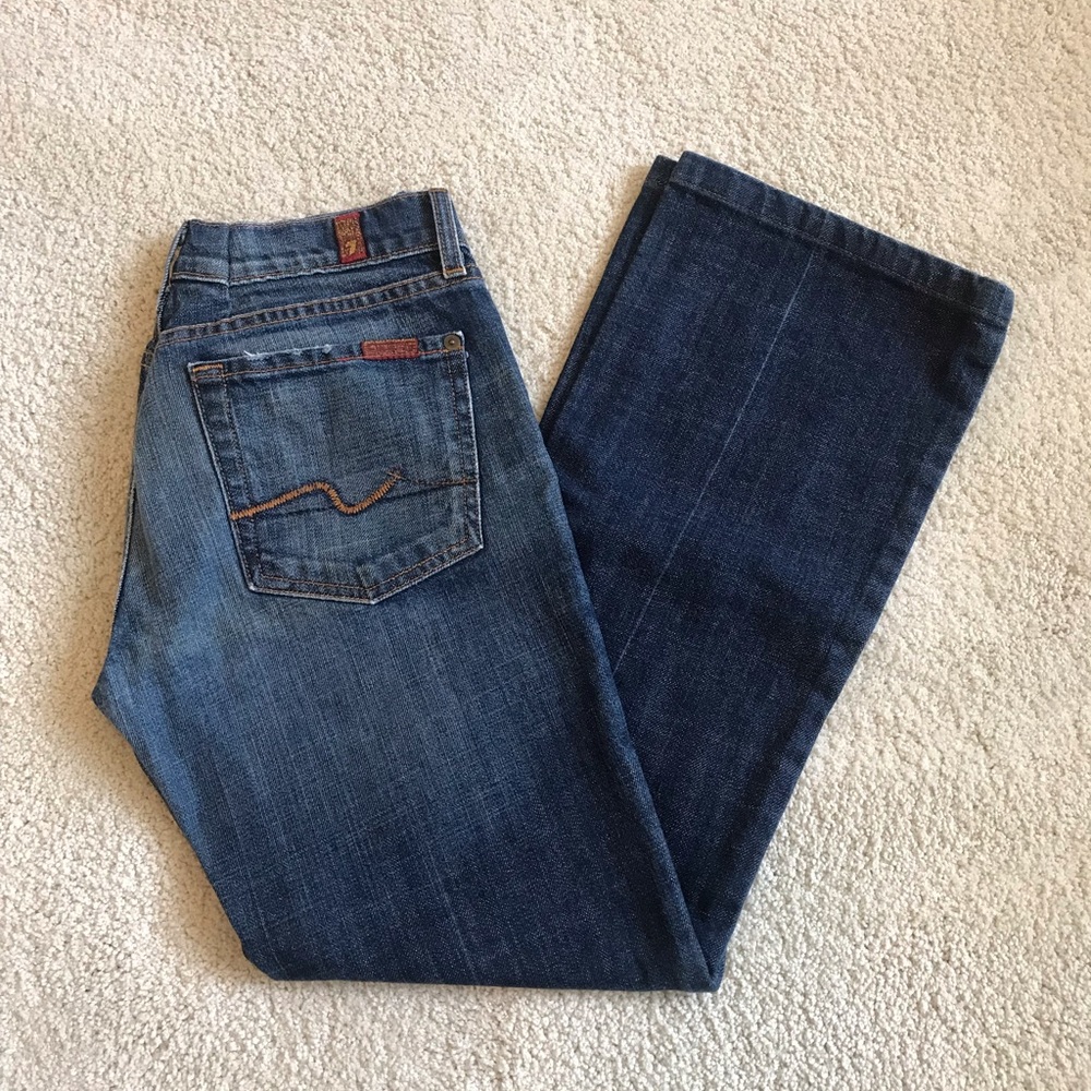 7 For All Mankind Women's Boot Cut Jeans - Dark Blue
